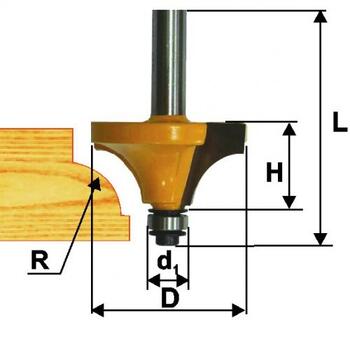 Фреза кромочная калёвочная d19*Н10*R3.2*8 (dподшипника=9.5)